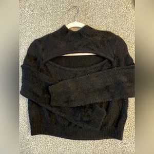 Black H&M Fuzzy Sweater with a Cut Out